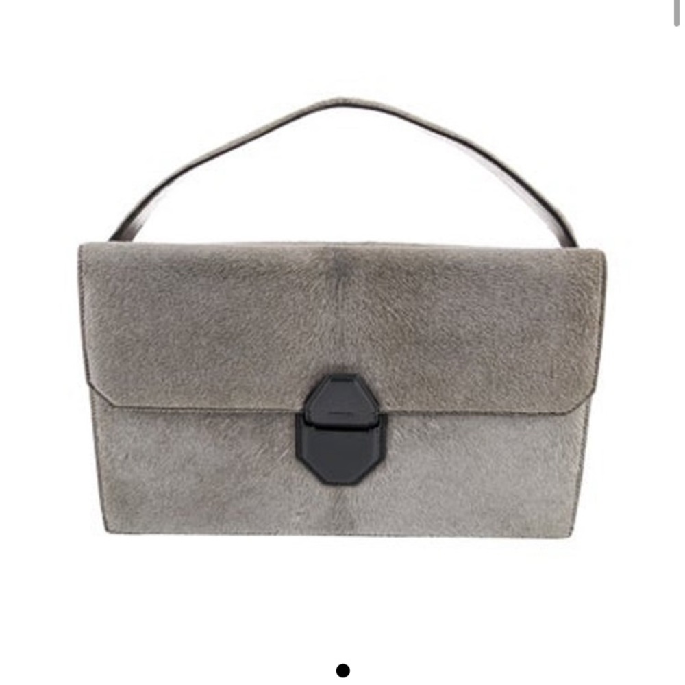 Alexander Wang top handle gray pony hair leather handbag $1900